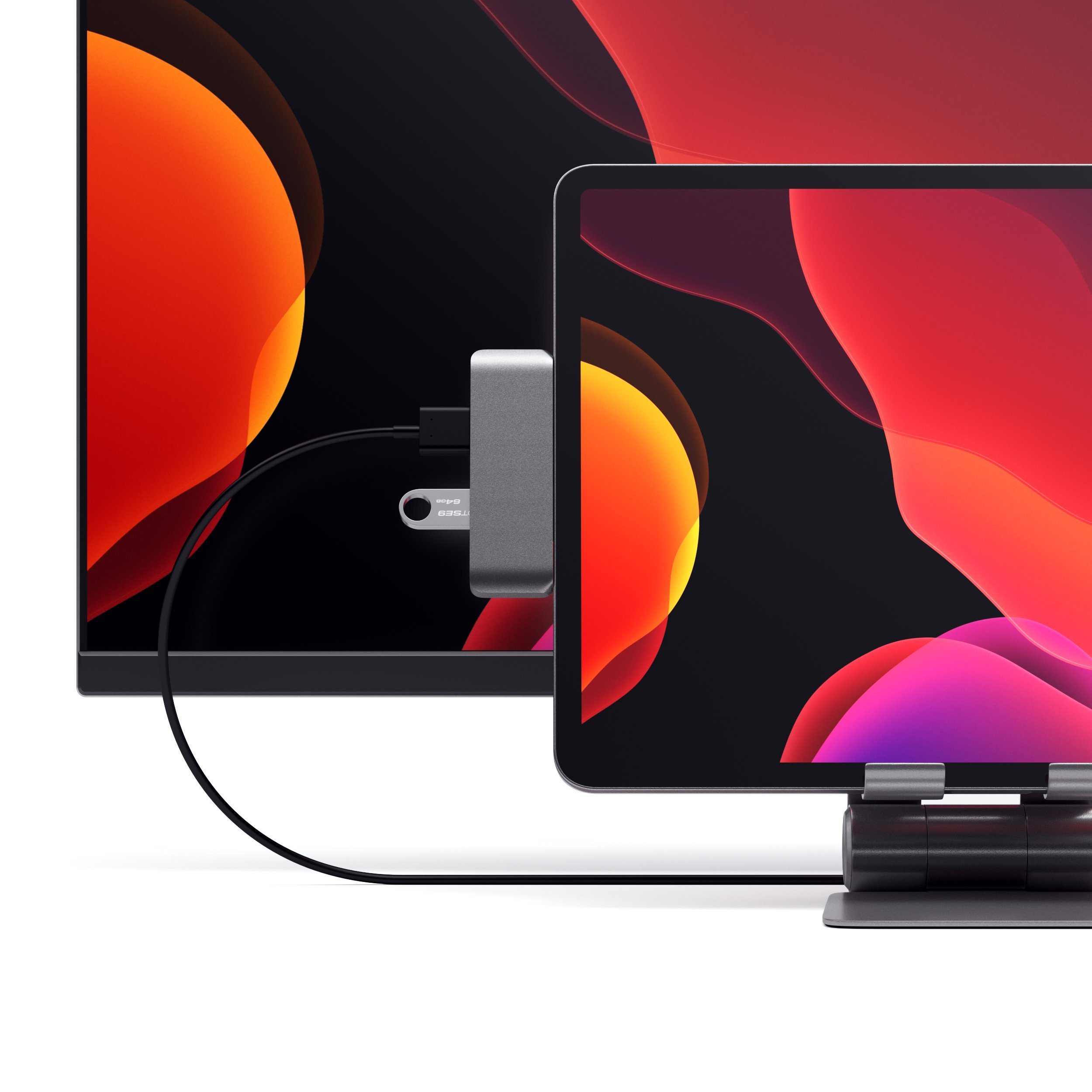 Satechi Aluminium Type-C Mobile Pro Hub (HDMI 4k,1x Jack 3mm,1x USB-A,1x USB-C) - Space Grey-2