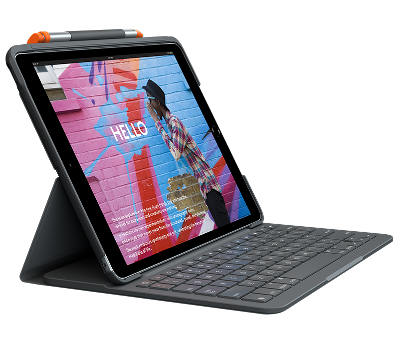 Tipkovnica LOGITECH Slim FOLIO s Bluetoothom za iPad 10.2 inča (7., 8. generacija) - crna (UK)-0