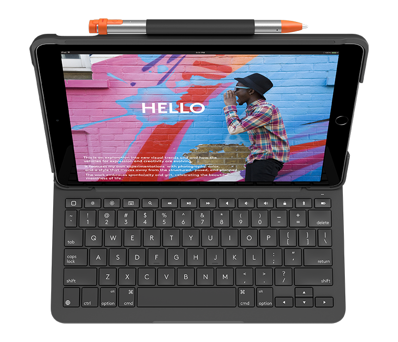 Tipkovnica LOGITECH Slim FOLIO s Bluetoothom za iPad 10.2 inča (7., 8. generacija) - crna (UK)-2