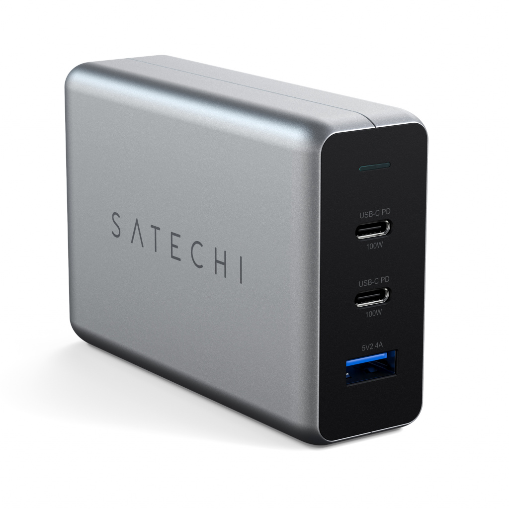 SATECHI USB-C PD Compact GAN Charger 100W (1xUSB-C PD, 2xUSB-C PD, 1xUSB-C PD, 1xUSB-A, 2x USB-C PD)-0