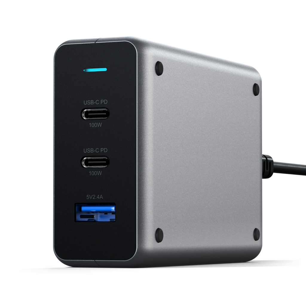 SATECHI USB-C PD Compact GAN Charger 100W (1xUSB-C PD, 2xUSB-C PD, 1xUSB-C PD, 1xUSB-A, 2x USB-C PD)-2