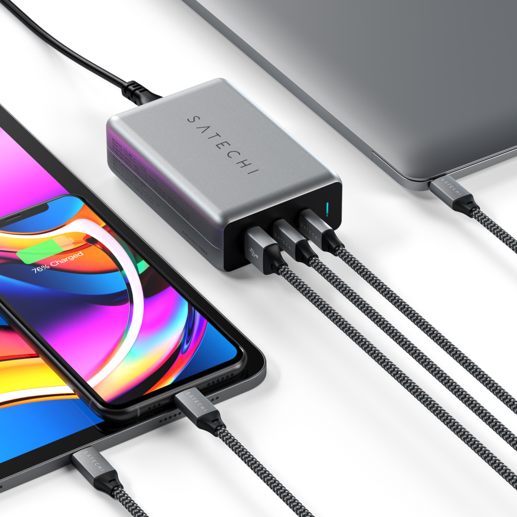 SATECHI USB-C PD Compact GAN Charger 100W (1xUSB-C PD, 2xUSB-C PD, 1xUSB-C PD, 1xUSB-A, 2x USB-C PD)-7