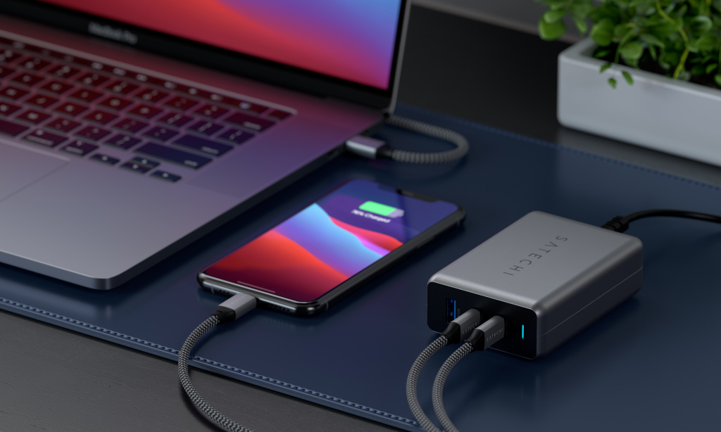 SATECHI USB-C PD Compact GAN Charger 100W (1xUSB-C PD, 2xUSB-C PD, 1xUSB-C PD, 1xUSB-A, 2x USB-C PD)-5