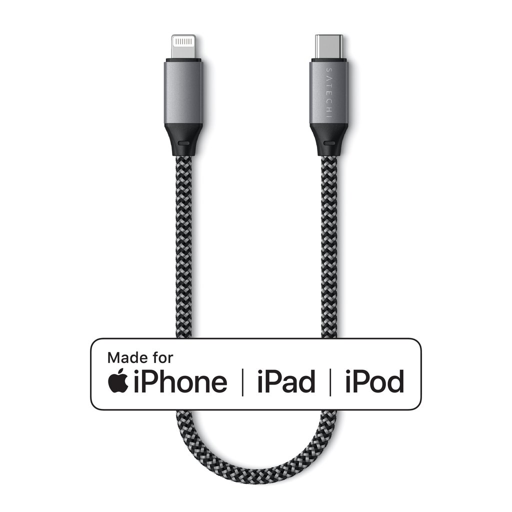Satechi USB-C to Lightning Short Cable 25cm - Space Grey-3
