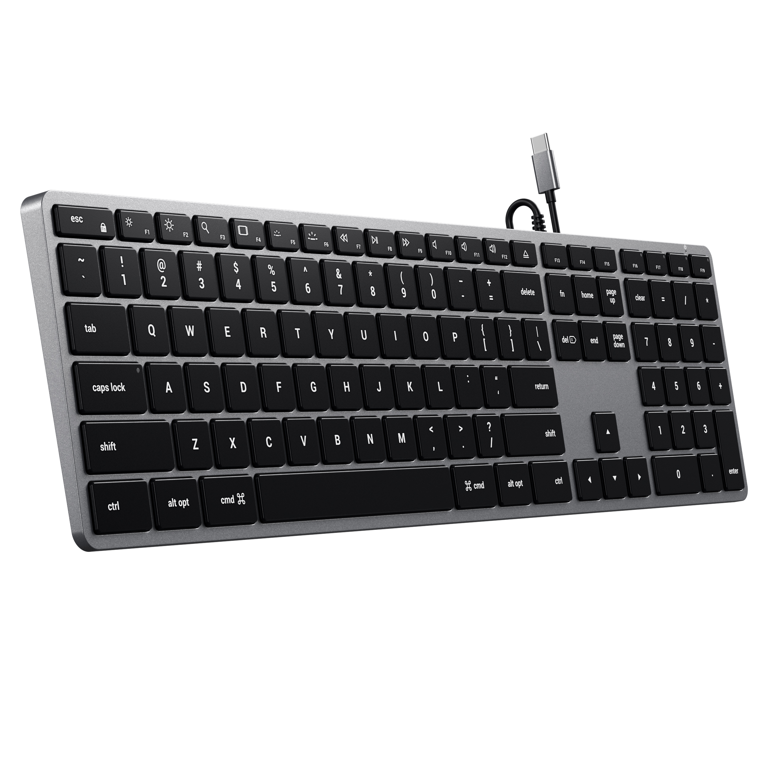 Satechi Slim W3 USB-C BACKLIT Wired Keyboard - US - Space Grey-0