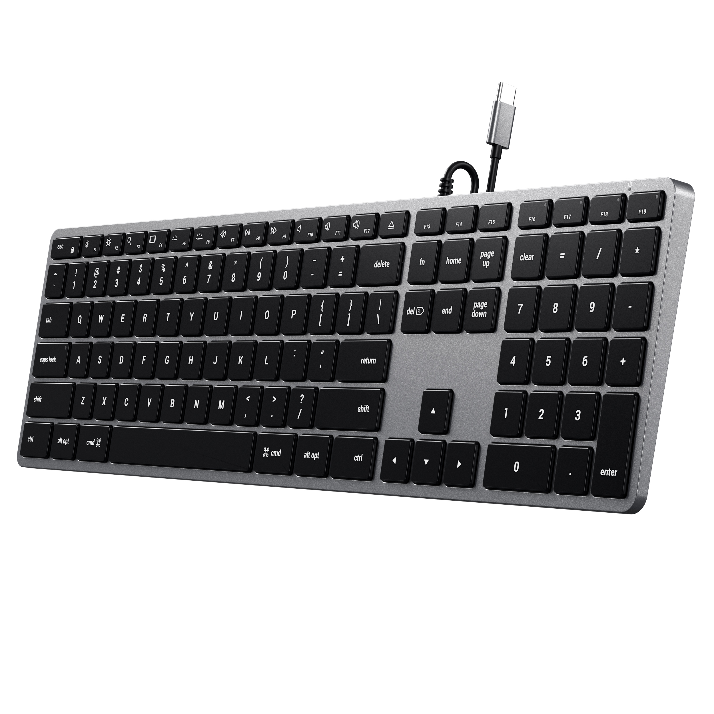 Satechi Slim W3 USB-C BACKLIT Wired Keyboard - US - Space Grey-1