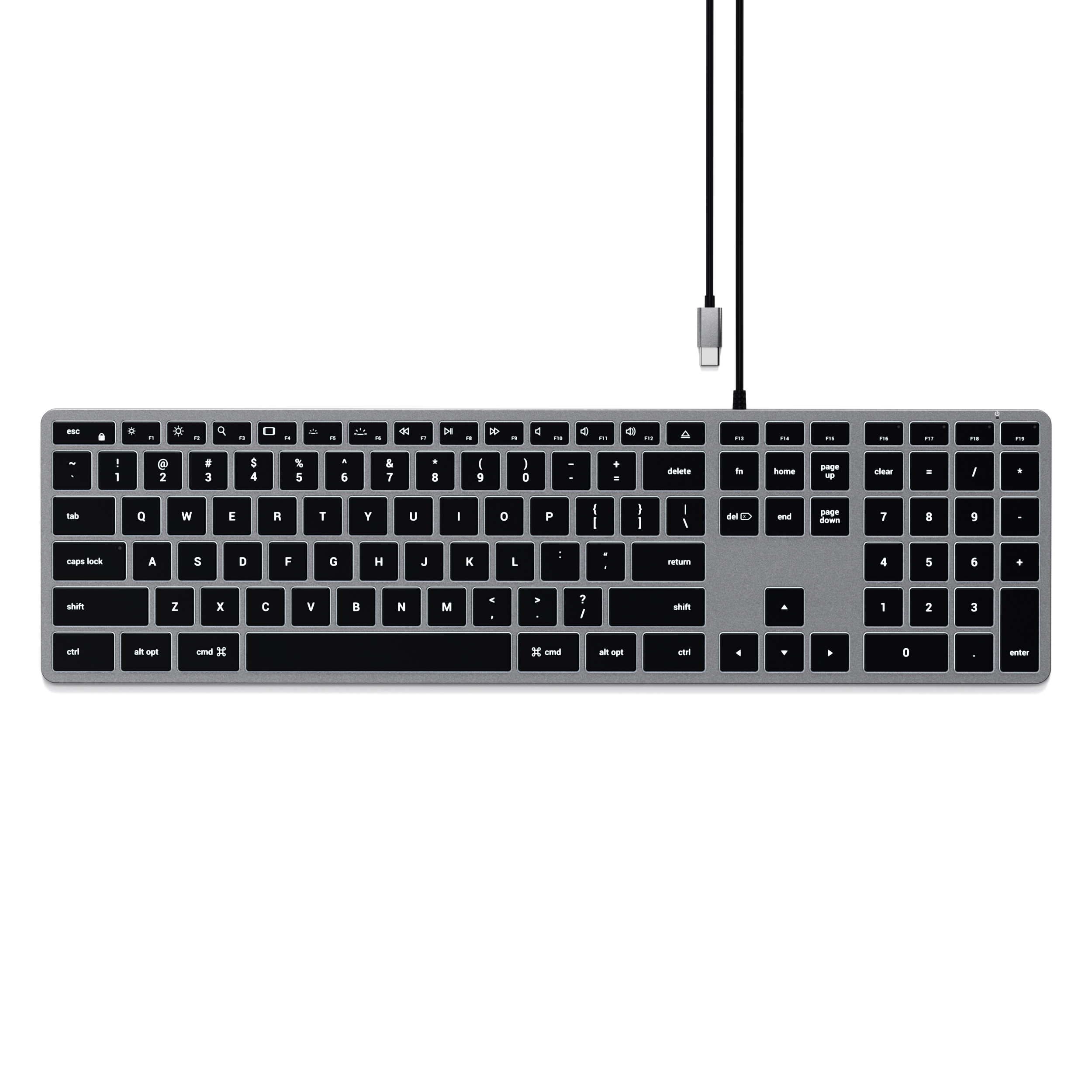 Satechi Slim W3 USB-C BACKLIT Wired Keyboard - US - Space Grey-2