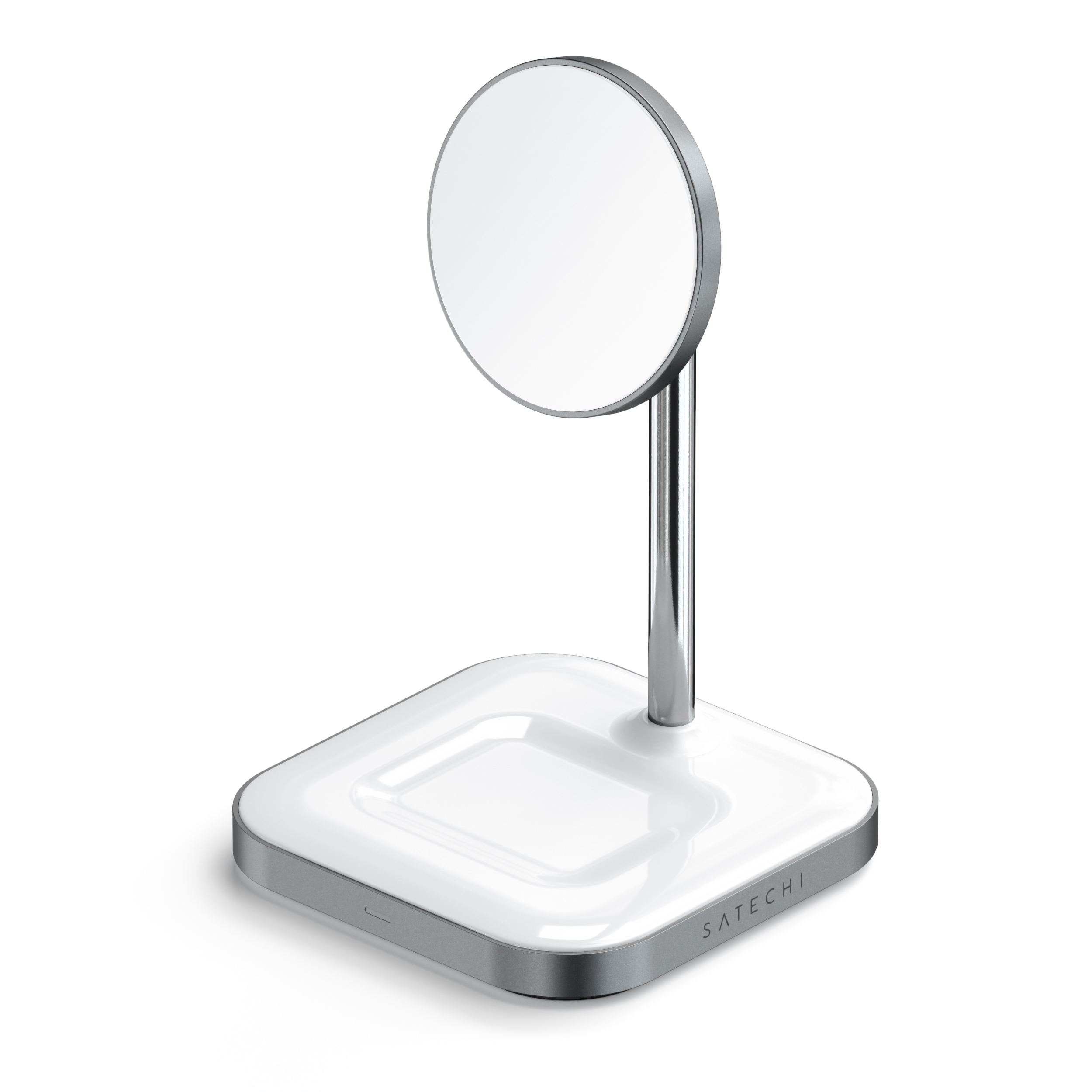 Bežični punjač SATECHII Aluminium 2-in-1 Magnetic Wireless Charging bijeli-0