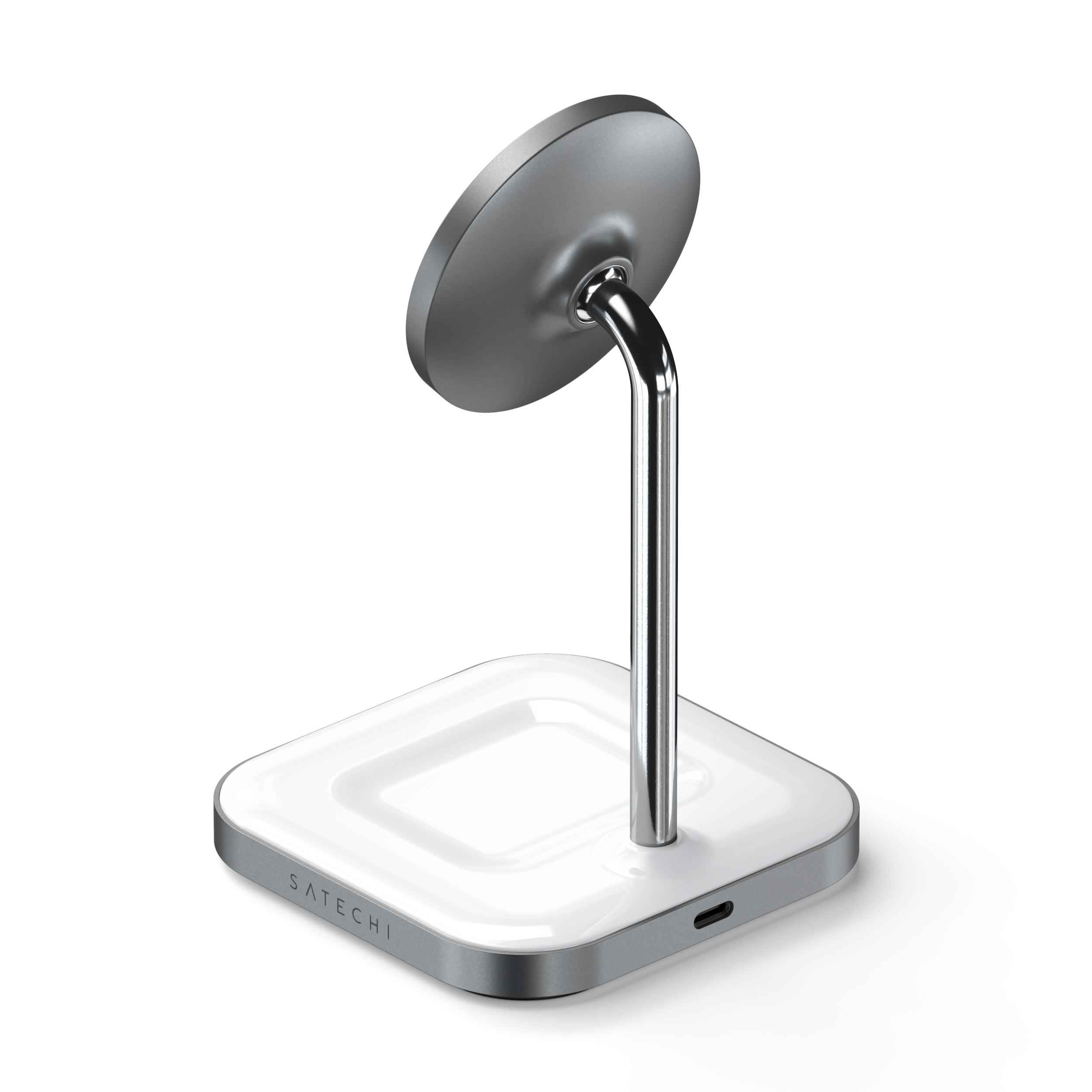 Bežični punjač SATECHII Aluminium 2-in-1 Magnetic Wireless Charging bijeli-2