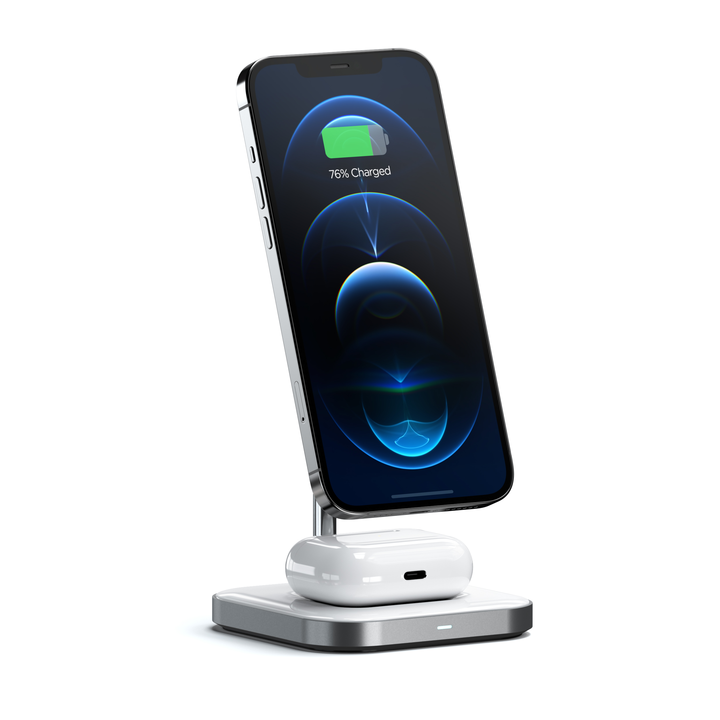Bežični punjač SATECHII Aluminium 2-in-1 Magnetic Wireless Charging bijeli-1