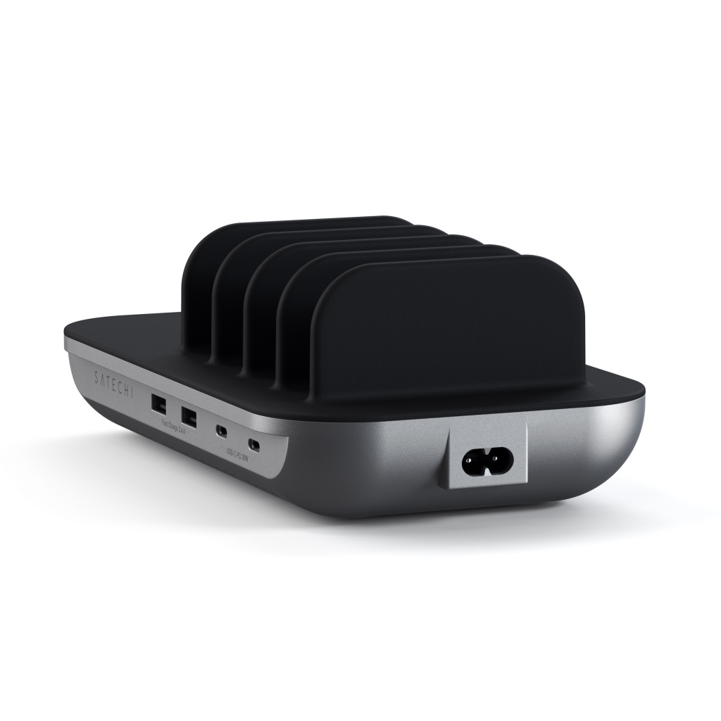Satechi Dock 5 Multi device charging station with EU plug (2xUSB-C PD 20 W, 2x USB-A 12W, Wireless) - Space Grey-4