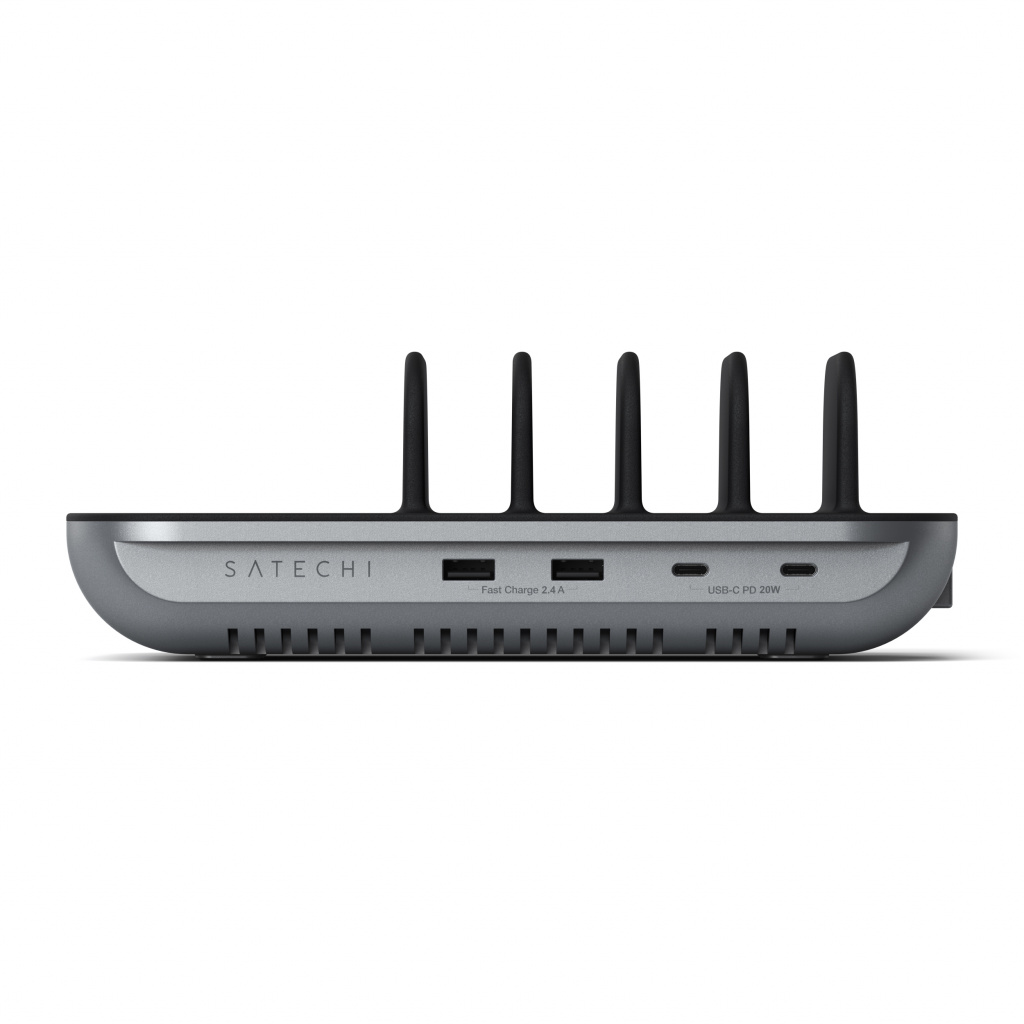 Satechi Dock 5 Multi device charging station with EU plug (2xUSB-C PD 20 W, 2x USB-A 12W, Wireless) - Space Grey-1