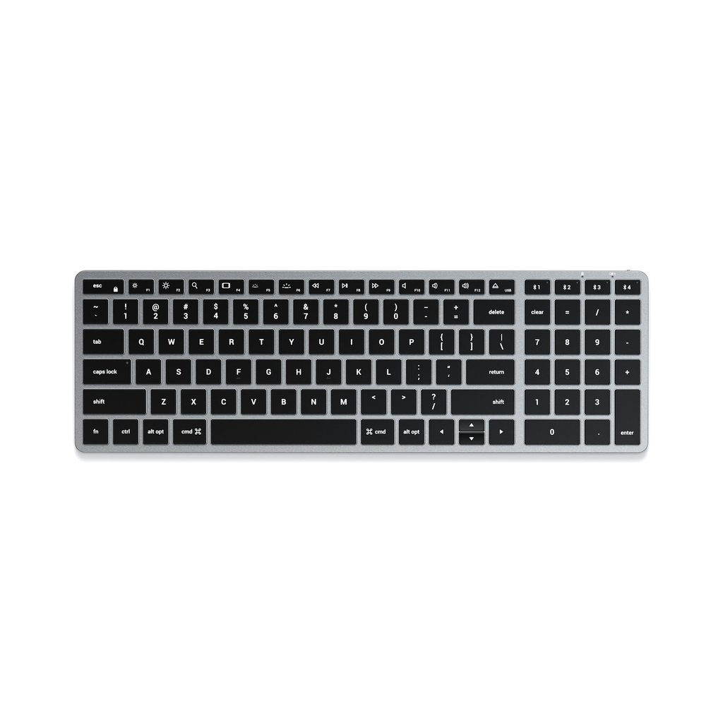 Satechi SLIM X2 Slim Bluetooth Wireless Keyboard + Num. Keypad - US - Space Grey-0