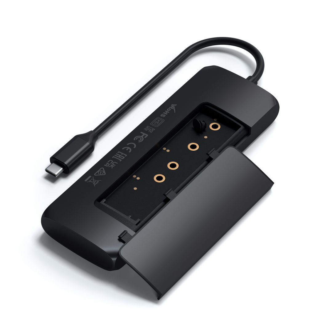Satechi Aluminium USB-C Hybrid Multiport adapter (SSD Enclosure, HDMI 4K, 2 x USB-A 3.1 Gen 2 up to 10 Gbps) - crna-4
