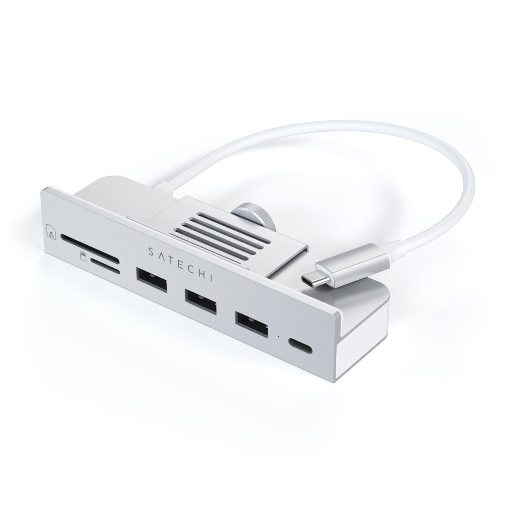Satechi USB-C Clamp Hub iMac 24inch (2021) / (1x USB-C up to 5 Gbps,3x USB-A 3.0 up to 5 Gbps, inc. Apple S.Drive Micro/SD) - Silver-4