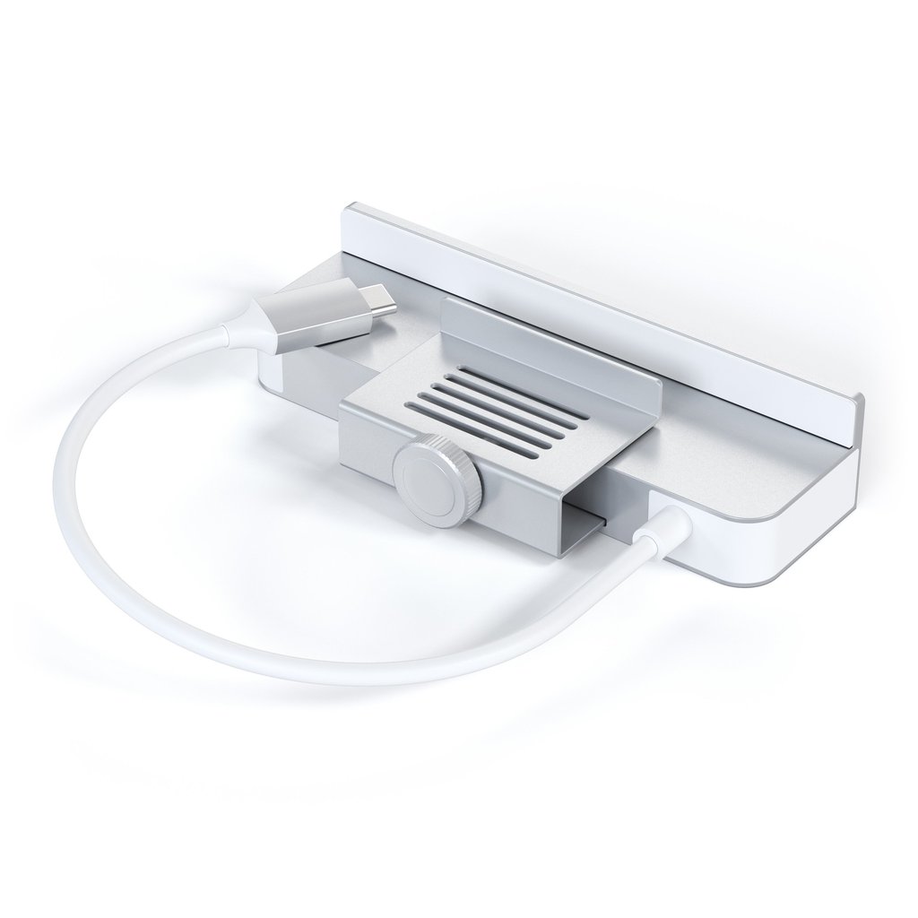 Satechi USB-C Clamp Hub iMac 24inch (2021) / (1x USB-C up to 5 Gbps,3x USB-A 3.0 up to 5 Gbps, inc. Apple S.Drive Micro/SD) - Silver-12