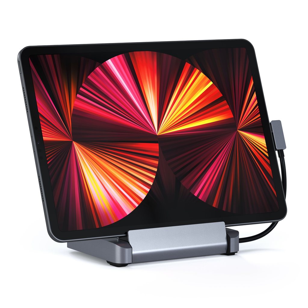 SATECHI Aluminium Stand & Hub za iPad Pro (USB-C PD do 60W, 4K HDMI(60Hz), USB-A, SDcard, audio 3.5mm) - Space Grey-10