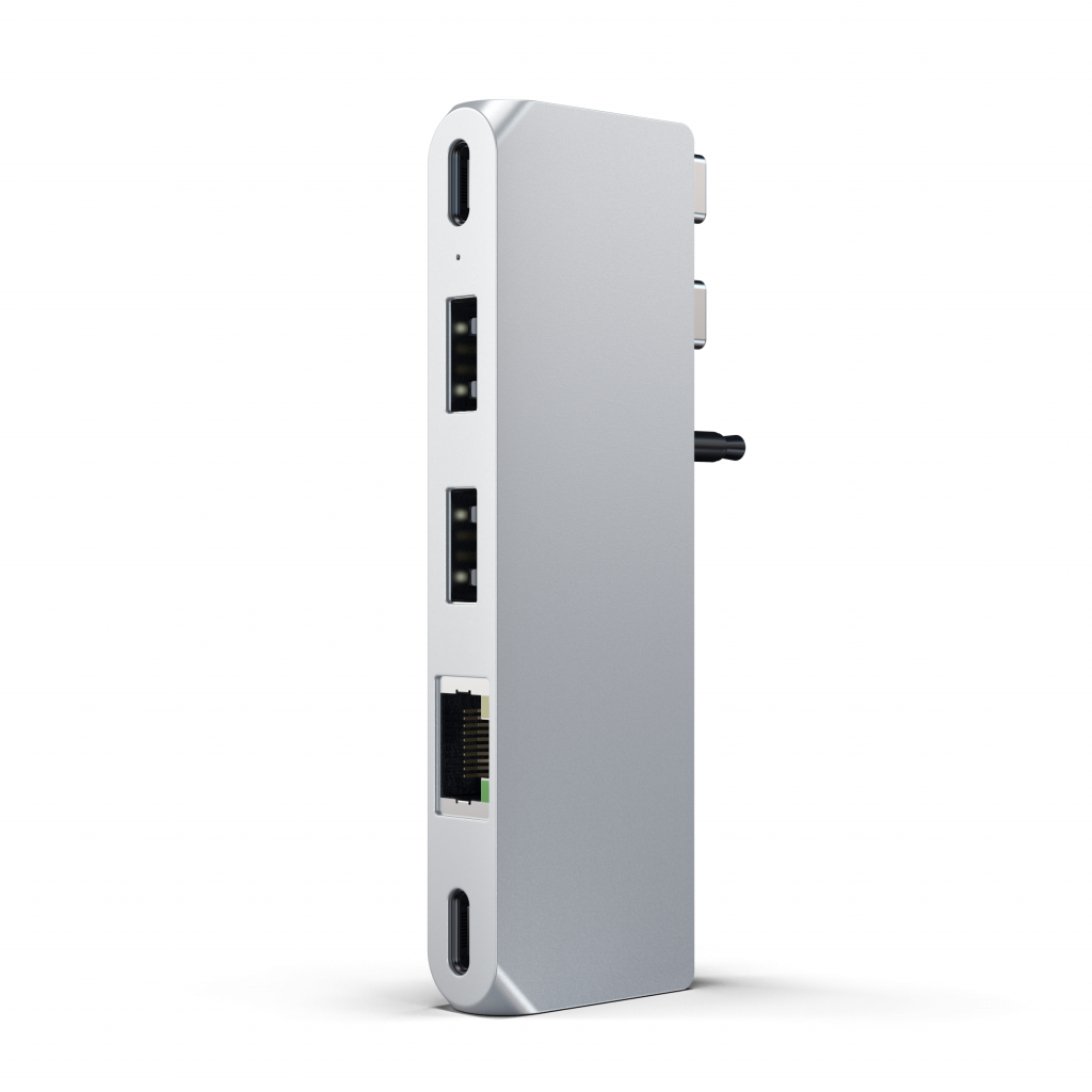 SATECHI Aluminium Pro Hub Mini (1xUSB4 96W, 1xHDMI 6K 60Hz, 2 x USB-A 3.0, 1xEthernet, 1xUSB-C, 1xAudio) - Srebrni-4