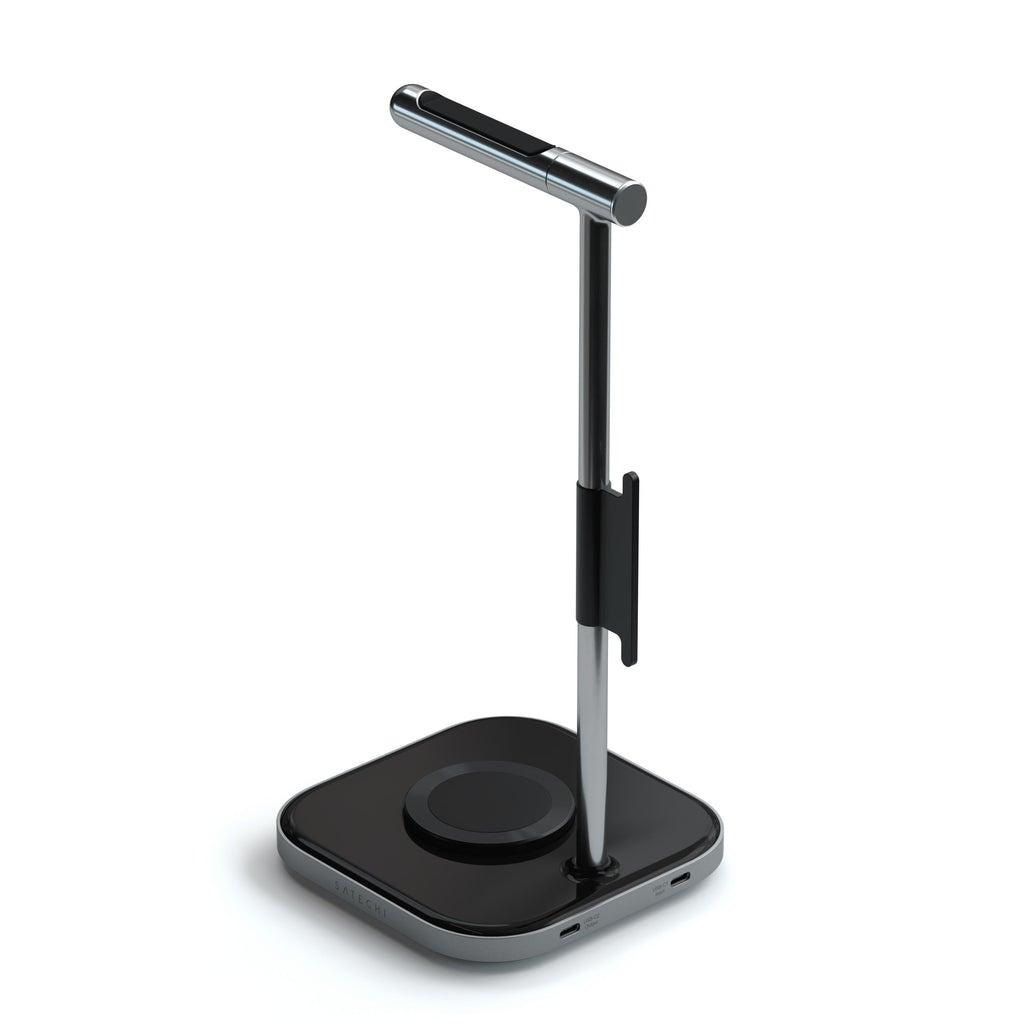 Satechi 2-IN-1 Headphone Stand w Wireless Charger USB-C (Cable inc., Adapter not inc.) - Space Grey)-4