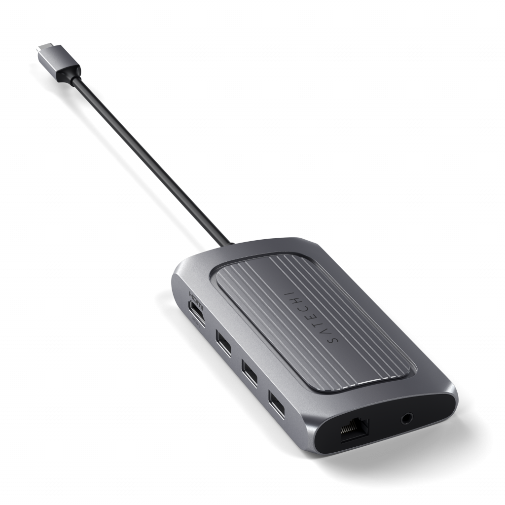 Satechi Aluminium USB4 Multiport Adapter w 8K HDMI (1x8K HDMI/30Hz, USB-C PD 100W, Ethernet, 2xUSB-A 3.2, 1xUSB-A 2.0, Micro/SD, 3.5mm audio) - Space Grey-4
