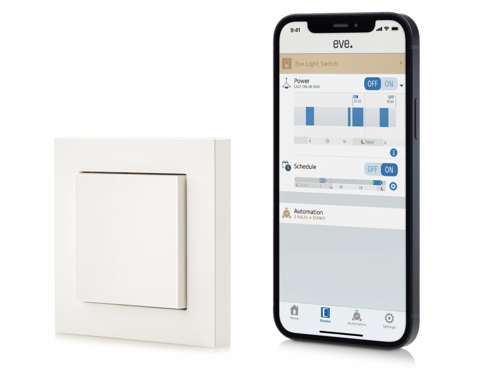 Pametni prekidač EVE Light Switch (Apple HomeKit, Thread, Bluetooth, bijela boja)-1