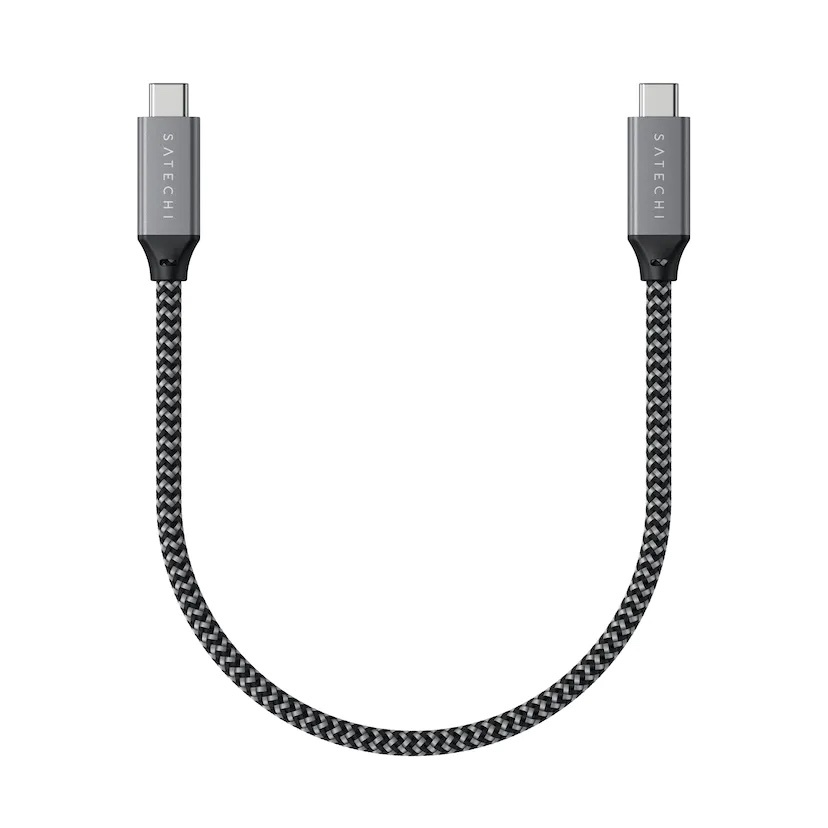 SATECHI USB4 C-To-C pleteni kabel 40 Gbps 25cm - Siva-0