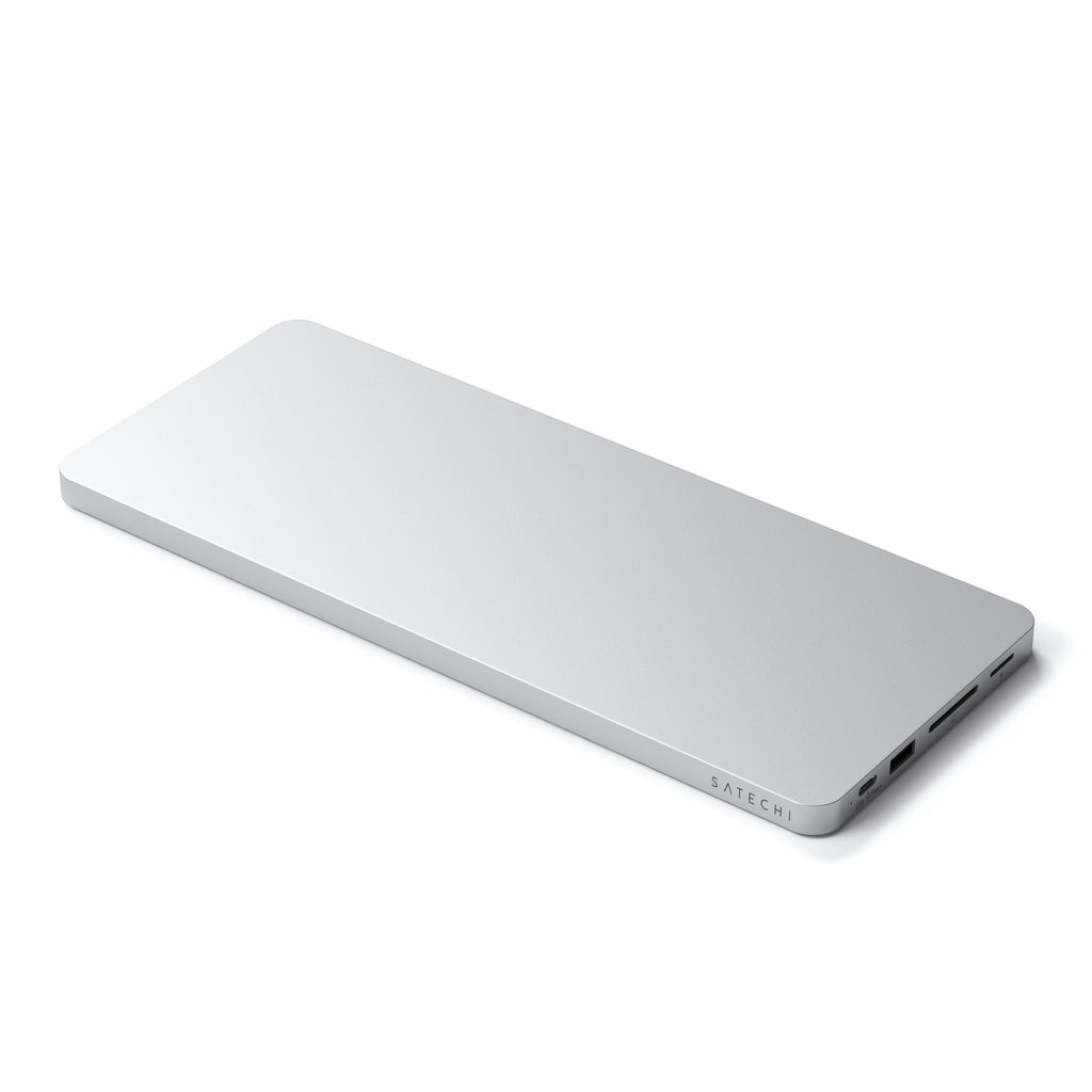 Satechi USB-C Slim Dock 24" IMAC (1xType-C Upstream Port,2x USB 2.0,1xMicro SD,1xSD Card,1xUSB-A,1x M.2 SSD slot, 1xUSB-C) colour match cable inc. - Silver-1