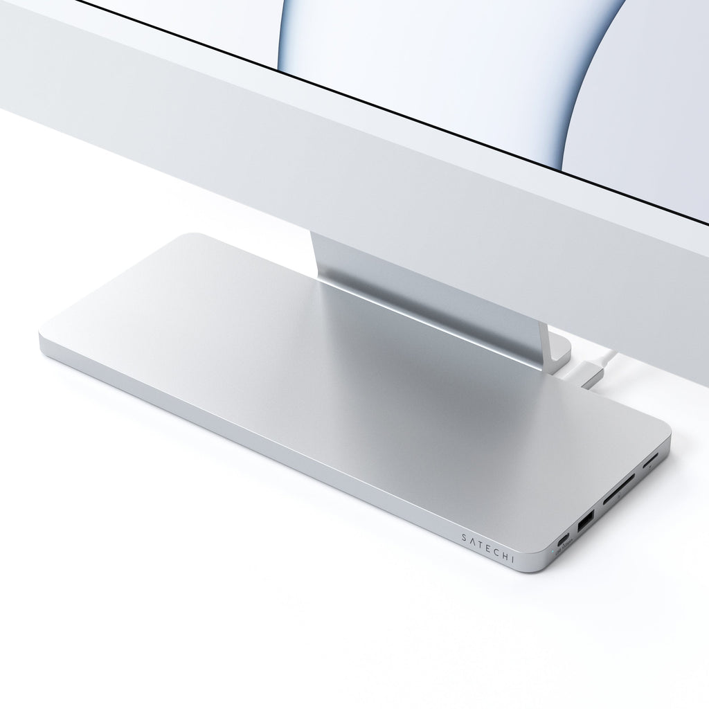 Satechi USB-C Slim Dock 24" IMAC (1xType-C Upstream Port,2x USB 2.0,1xMicro SD,1xSD Card,1xUSB-A,1x M.2 SSD slot, 1xUSB-C) colour match cable inc. - Silver-15