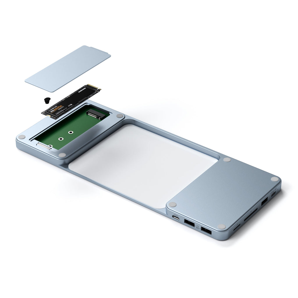 USB-C Slim Dock SATECHI 24" IMAC (1xType-C Upstream Port, 2x USB 2.0, 1xMicro SD, 1xSD Card, 1xUSB-A, 1x M.2 SSD slot, 1xUSB-C) - Plava-2