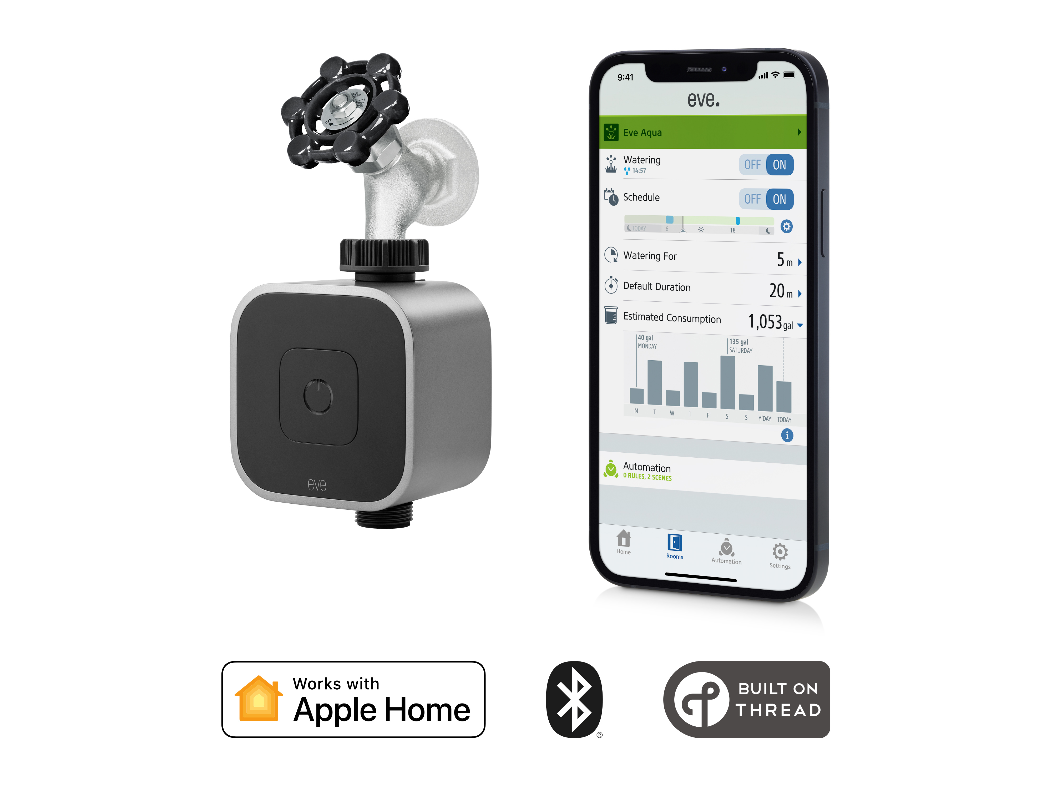 Eve Aqua Smart Water Controller - Thread kompatibilan (bežično upravljanje, automatsko navodnjavanje, kompatibilan s Apple HomeKit)-1