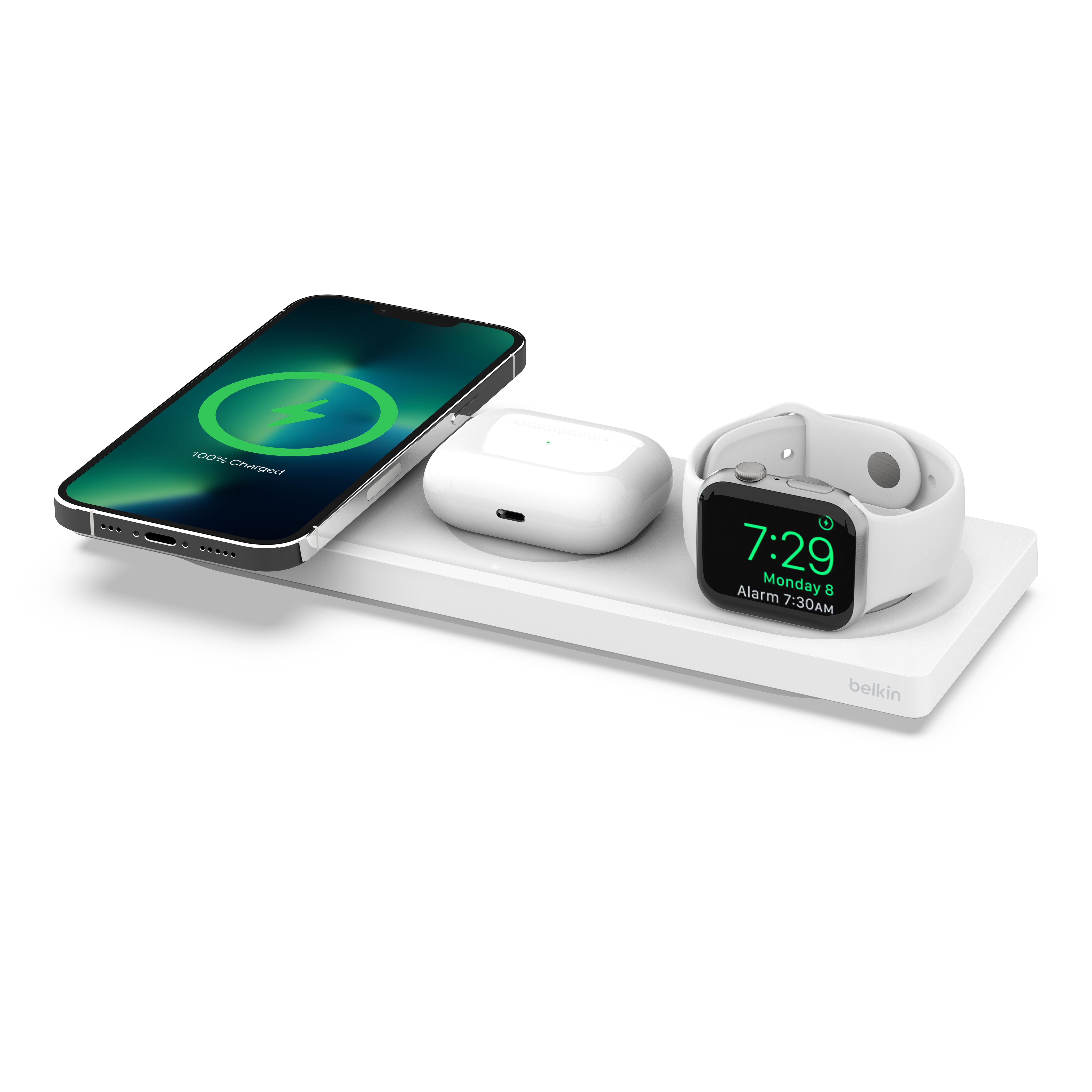 Belkin BOOST CHARGE PRO 3in1 Wireless Charging Pad with MagSafe - White-0