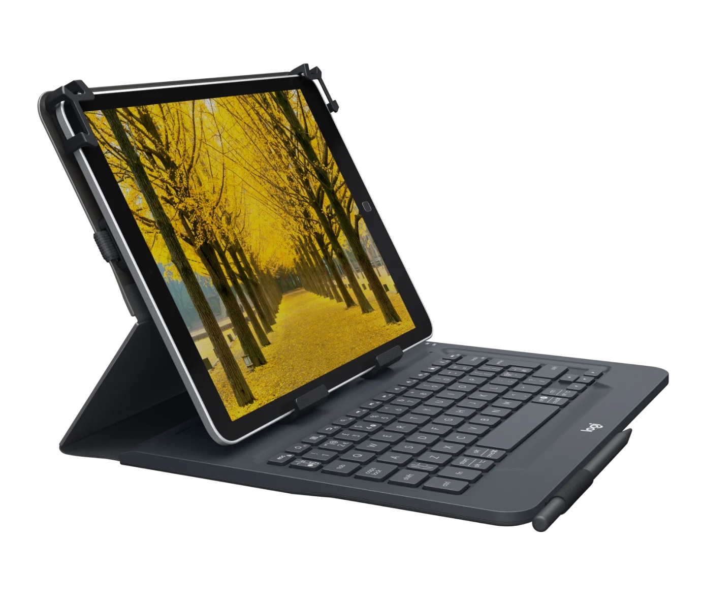 Logitech Universal Folio Keyboard case with Bluetooth for 9-10 inch Apple, Android, Windows tablets for 9-10 inch tablets - crna - UK-0