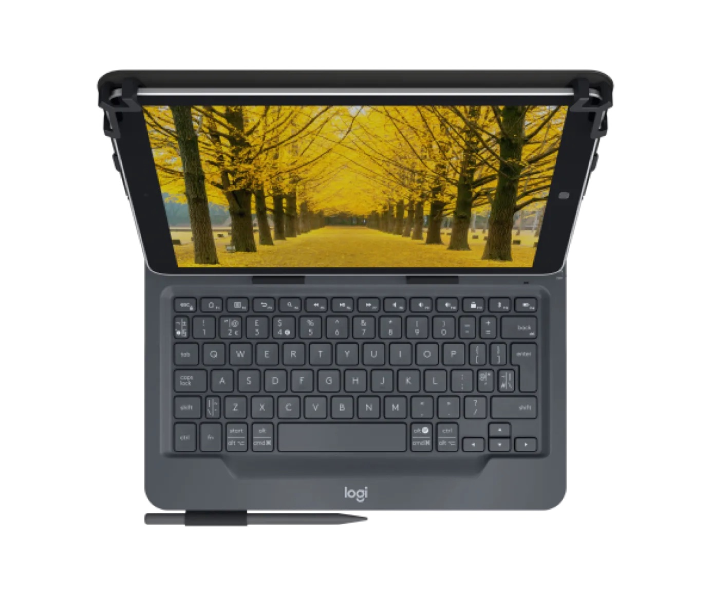 Logitech Universal Folio Keyboard case with Bluetooth for 9-10 inch Apple, Android, Windows tablets for 9-10 inch tablets - crna - UK-2
