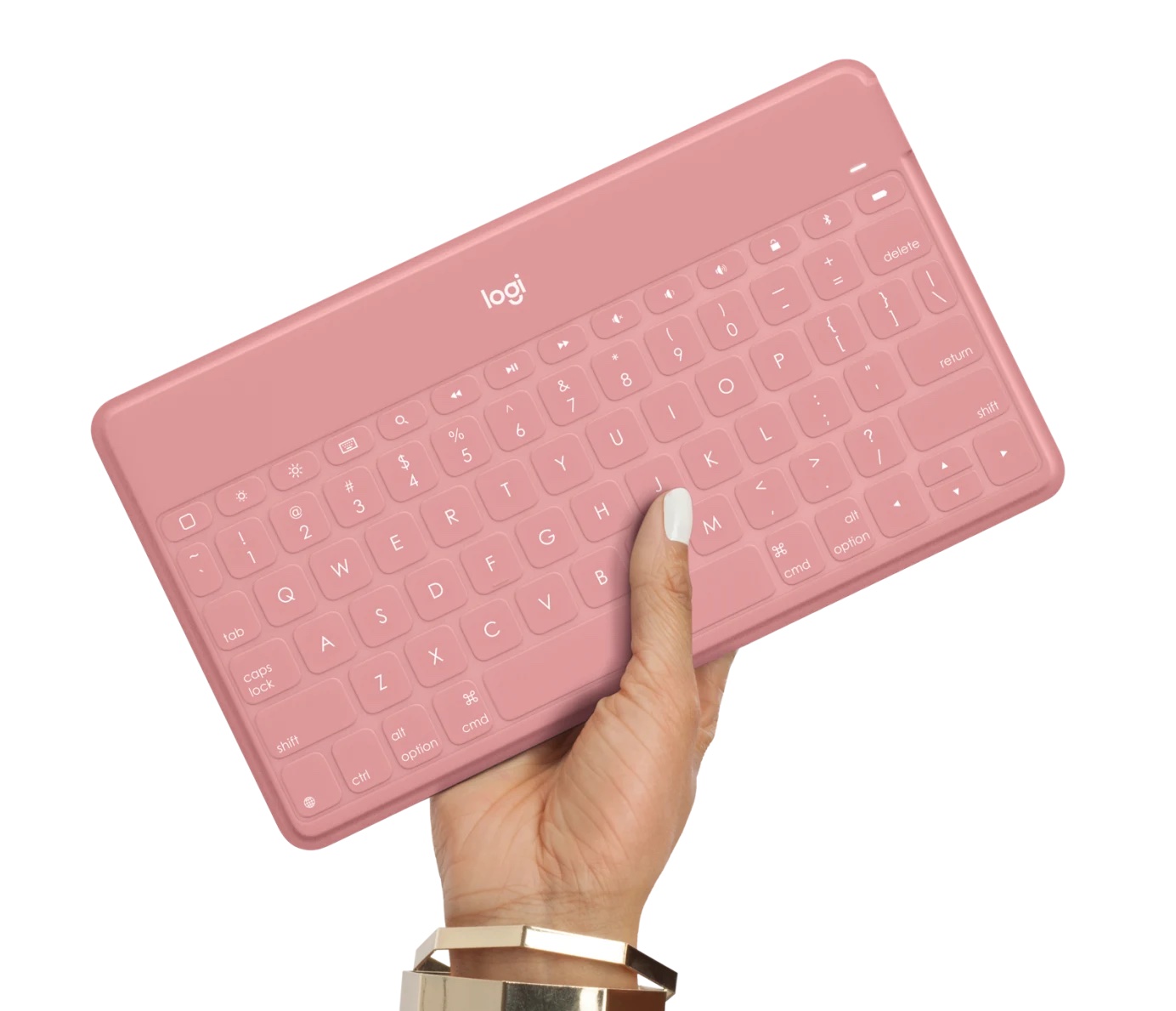Logitech Keys-to-go Ultra-light, Ultra-PortableÊBluetoothÊKeyboard for iPhone, iPad, Apple TV and Mac - Blush - US-2