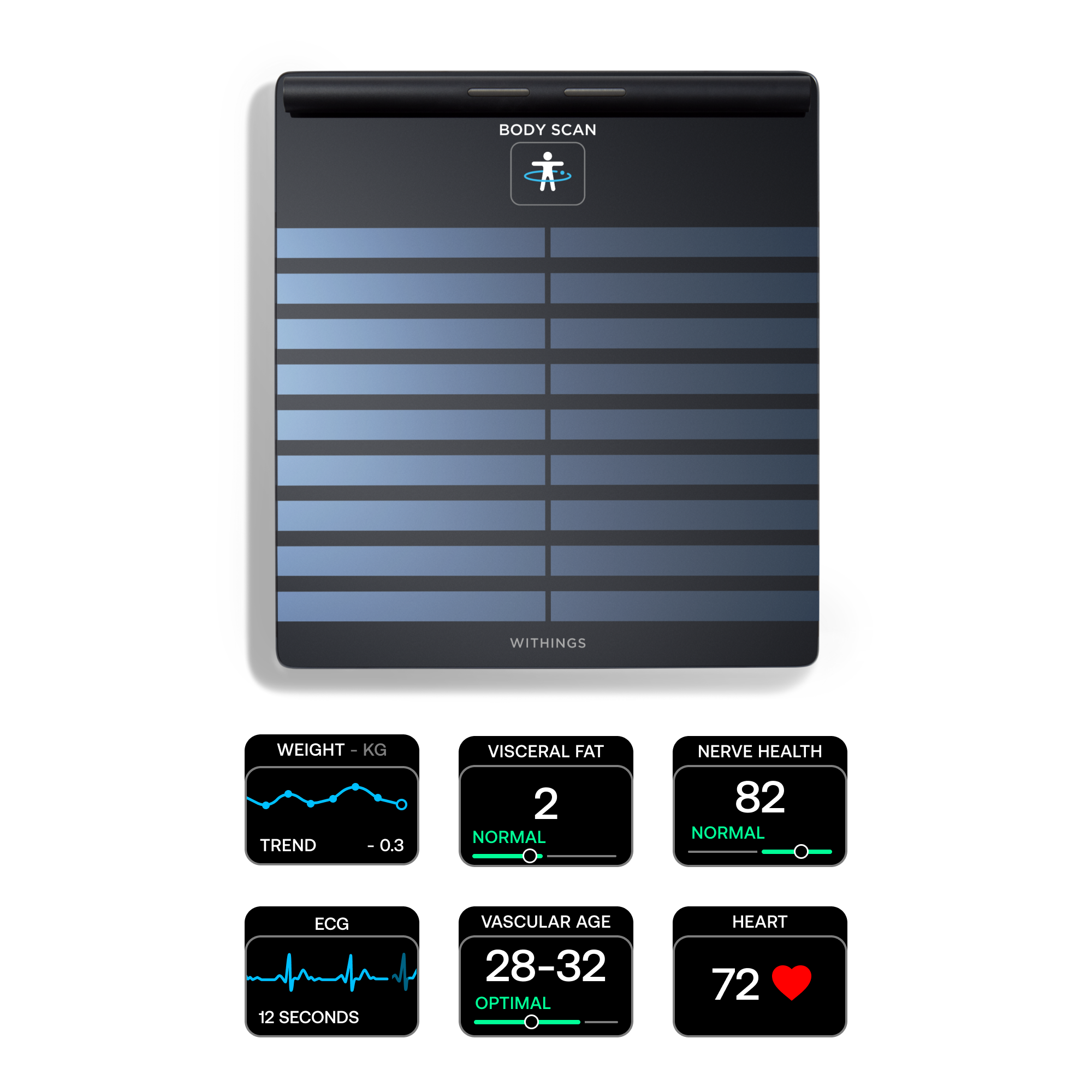 Uređaj za mjerenje tjelesne mase WITHINGS Body Scan Connected Health Station crna-3