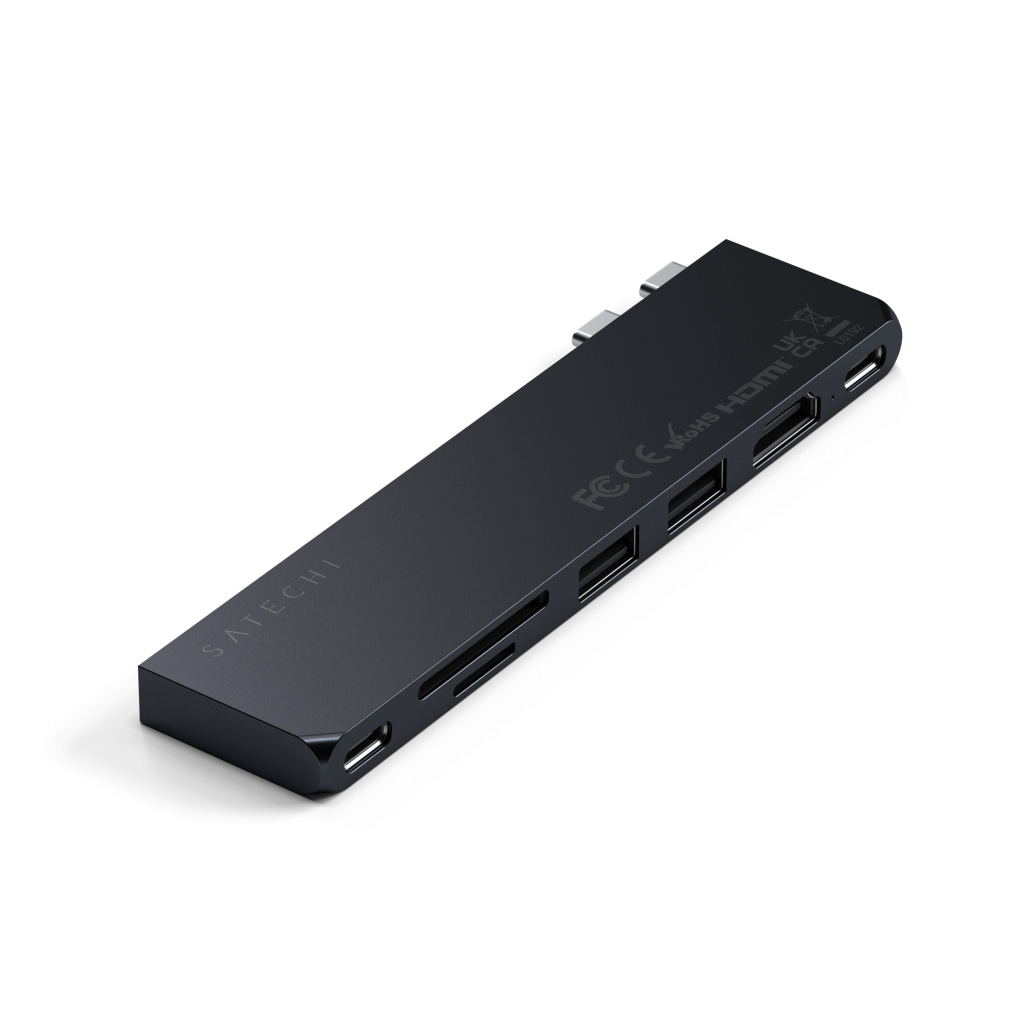 Satechi PRO HUB SLIM (1xUSB4,1xHDMI,2xUSB-A,SD/MicroSD,UHS-I up to 104MB/s, SD/SDHC/SDXC up to 2TB,1xUSB-C) - Midnight crna-0