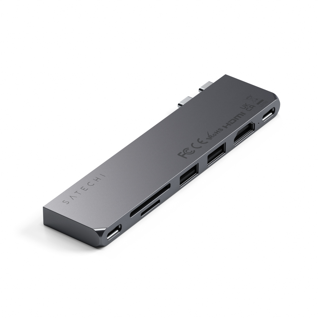 Satechi PRO HUB SLIM (1xUSB4,1xHDMI,2xUSB-A,SD/MicroSD,UHS-I up to 104MB/s, SD/SDHC/SDXC up to 2TB,1xUSB-C) - Space Grey-0