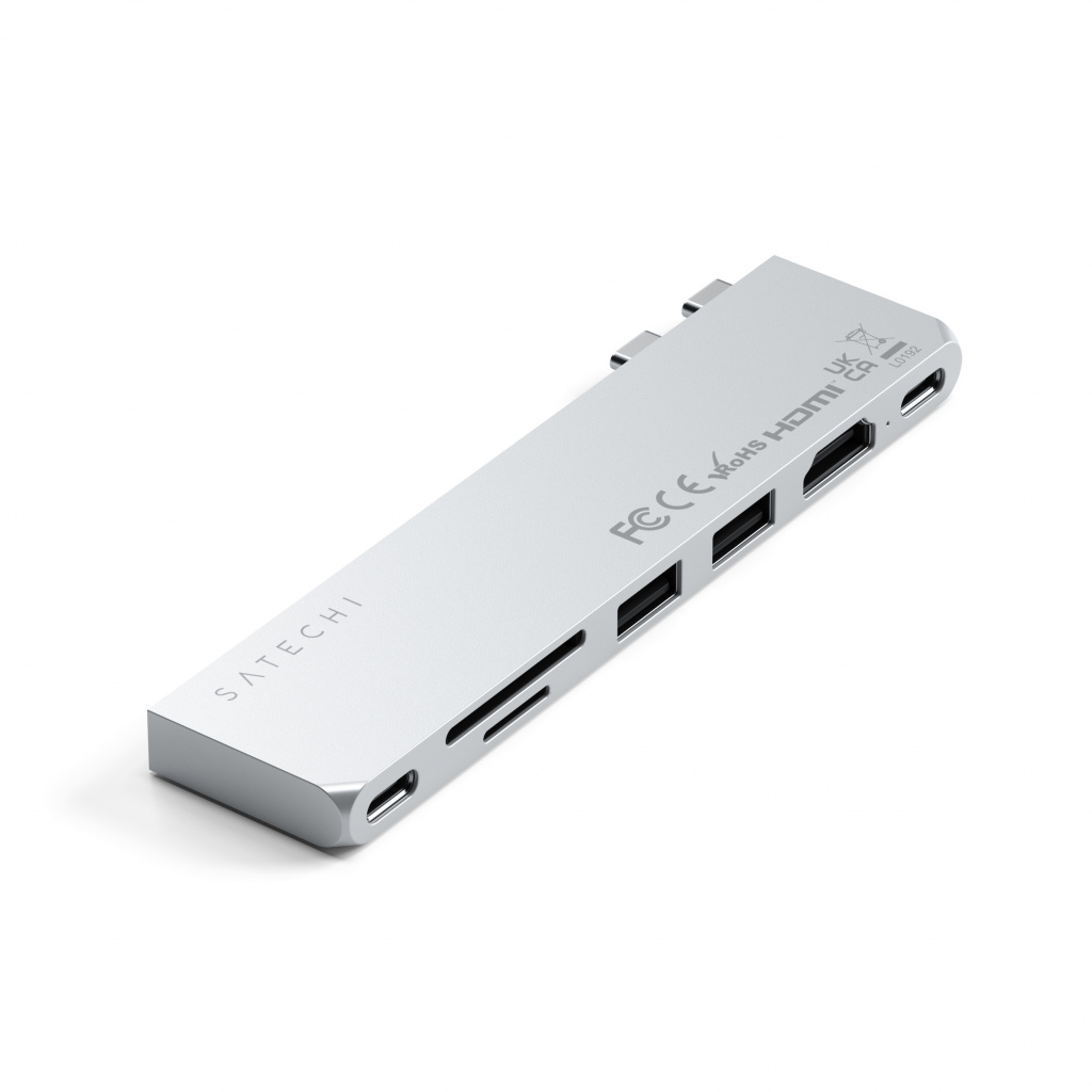Adapter SATECHI PRO HUB SLIM (1xUSB4, 1xHDMI, 2xUSB-A, SD/MicroSD) - Silver-0