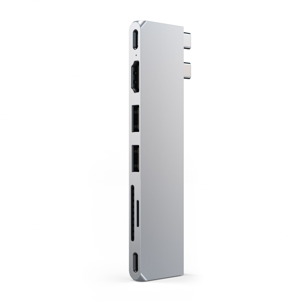 Adapter SATECHI PRO HUB SLIM (1xUSB4, 1xHDMI, 2xUSB-A, SD/MicroSD) - Silver-4