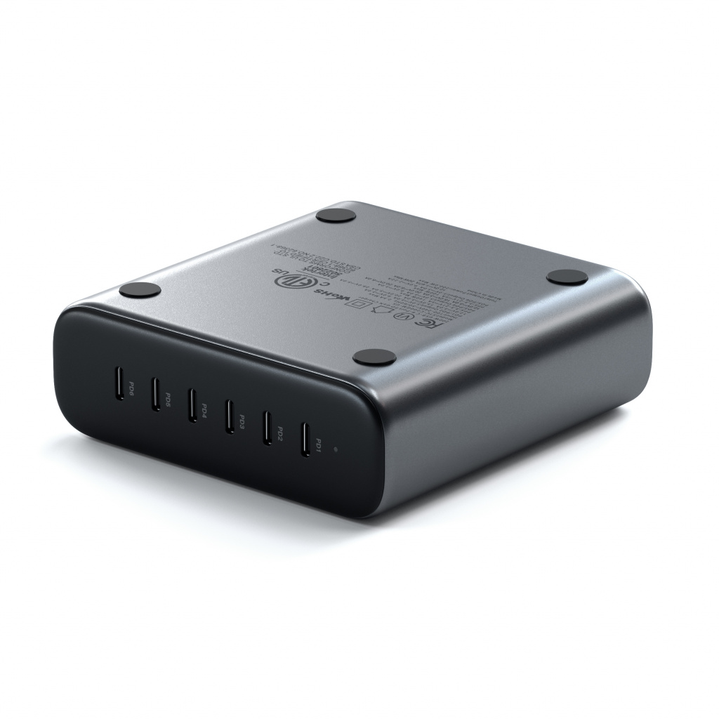 Satechi 200W USB-C 6-PORT GAN CHARGER (6xUSB-C PD Supports PD 3.1/3.0, QC 4.0+ & PPS) - Grey-3