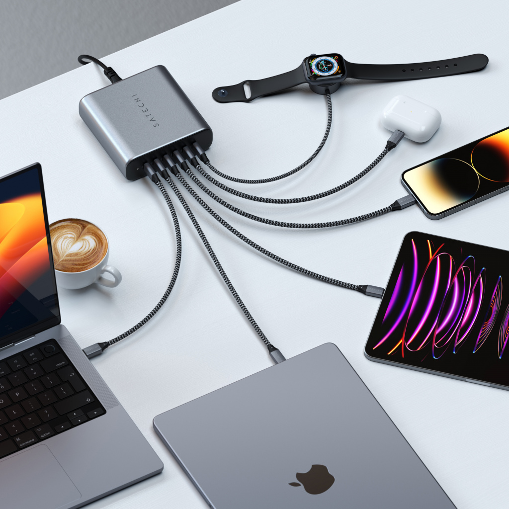 Satechi 200W USB-C 6-PORT GAN CHARGER (6xUSB-C PD Supports PD 3.1/3.0, QC 4.0+ & PPS) - Grey-4