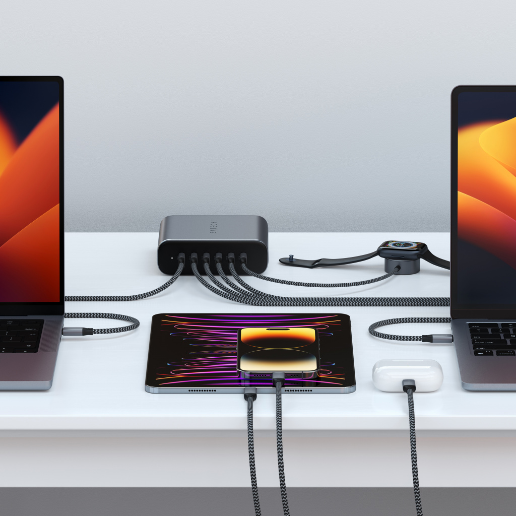Satechi 200W USB-C 6-PORT GAN CHARGER (6xUSB-C PD Supports PD 3.1/3.0, QC 4.0+ & PPS) - Grey-6