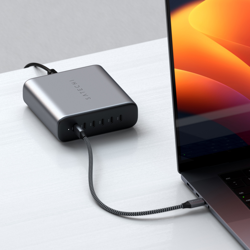 Satechi 200W USB-C 6-PORT GAN CHARGER (6xUSB-C PD Supports PD 3.1/3.0, QC 4.0+ & PPS) - Grey-1