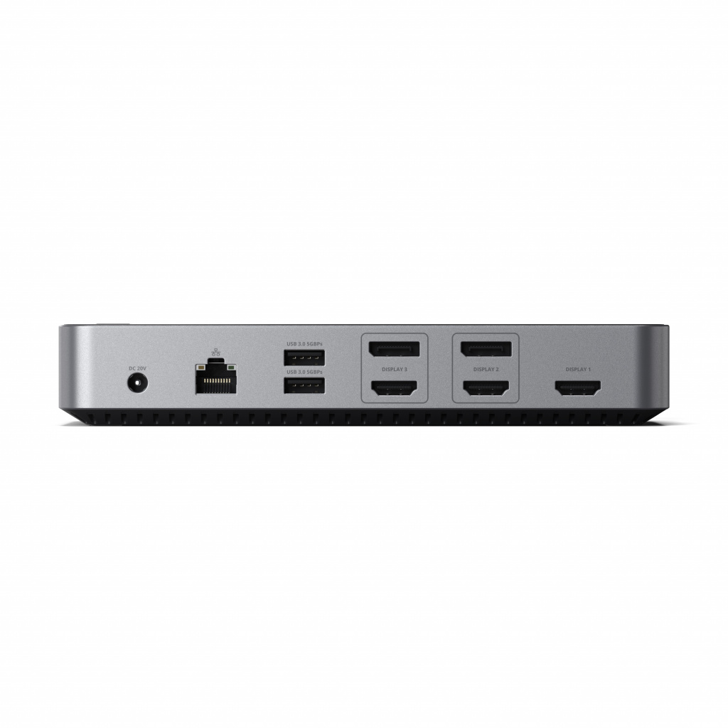Docking Station SATECHI Aluminium 4K Display (3x 4K/60Hz, 2x DisplayPort 1.4 4k/60Hz, 3x HDMI, 1x DP Alt Mode, 1x USB 3.1, 1x USB-C 3.1 Gen2, 2 x USB3.0, 1x USB-C 3.0, 1x Ethernet, 1x Audio, Kensington Lock)-4