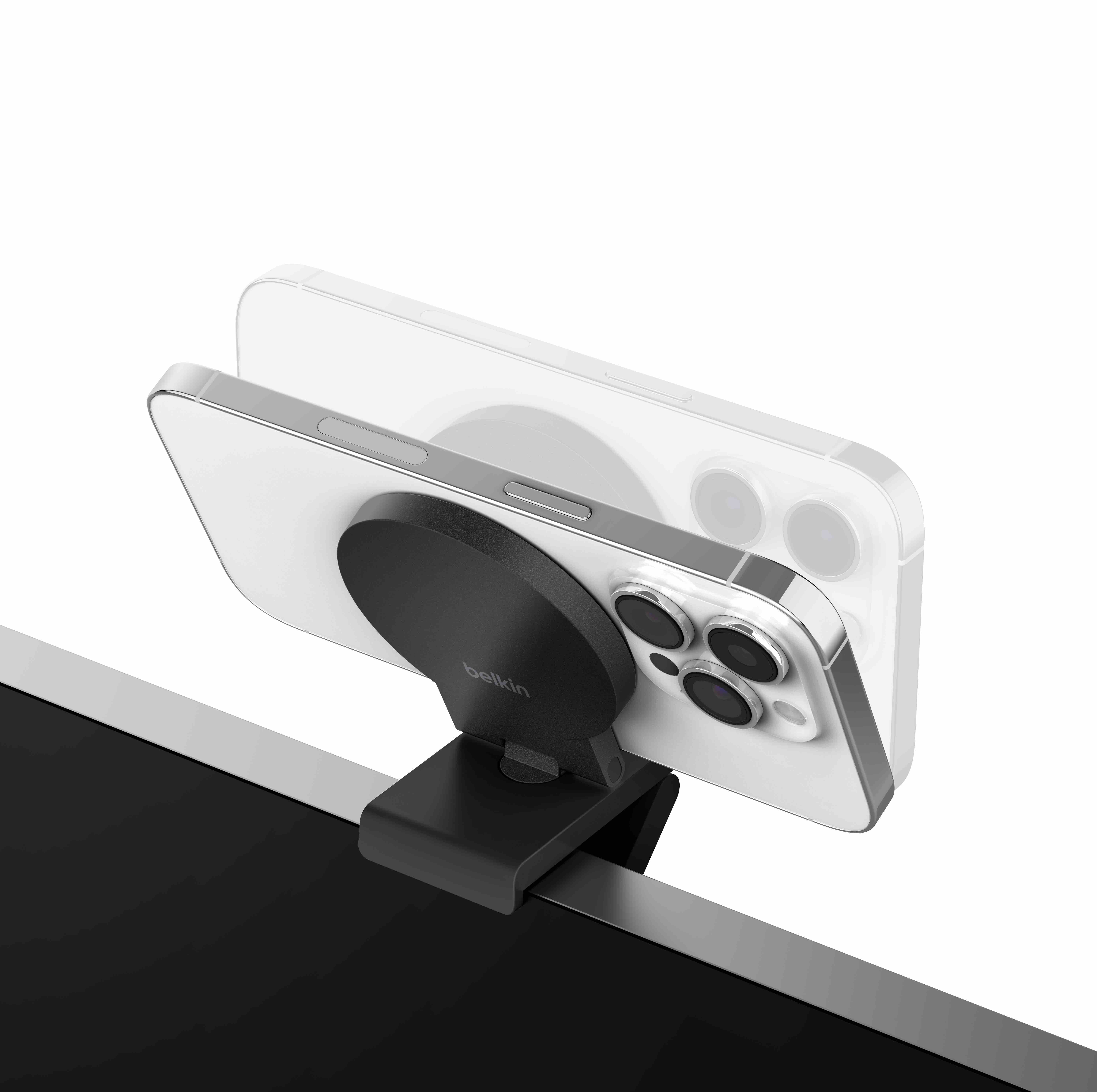 Belkin iPhone Mount with MagSafe for Mac Desktops and Displays - crna-2