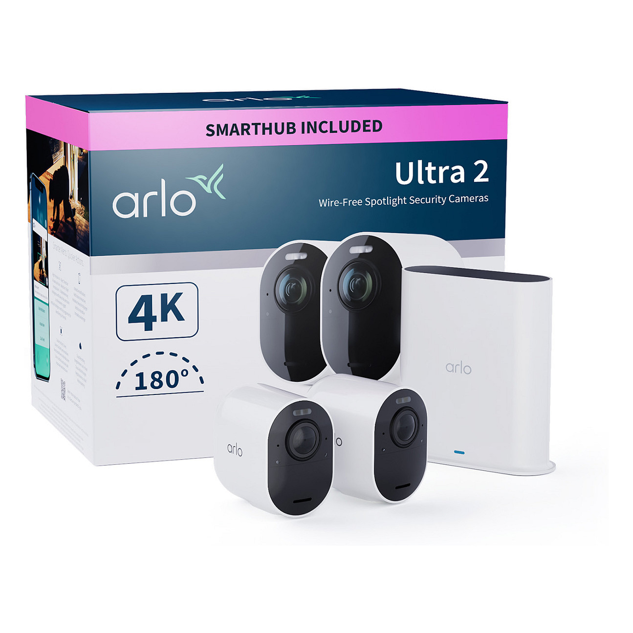 Sigurnosna kamera ARLO Ultra 2 Outdoor (2 kamere, uključena bazna stanica, bijela)-20