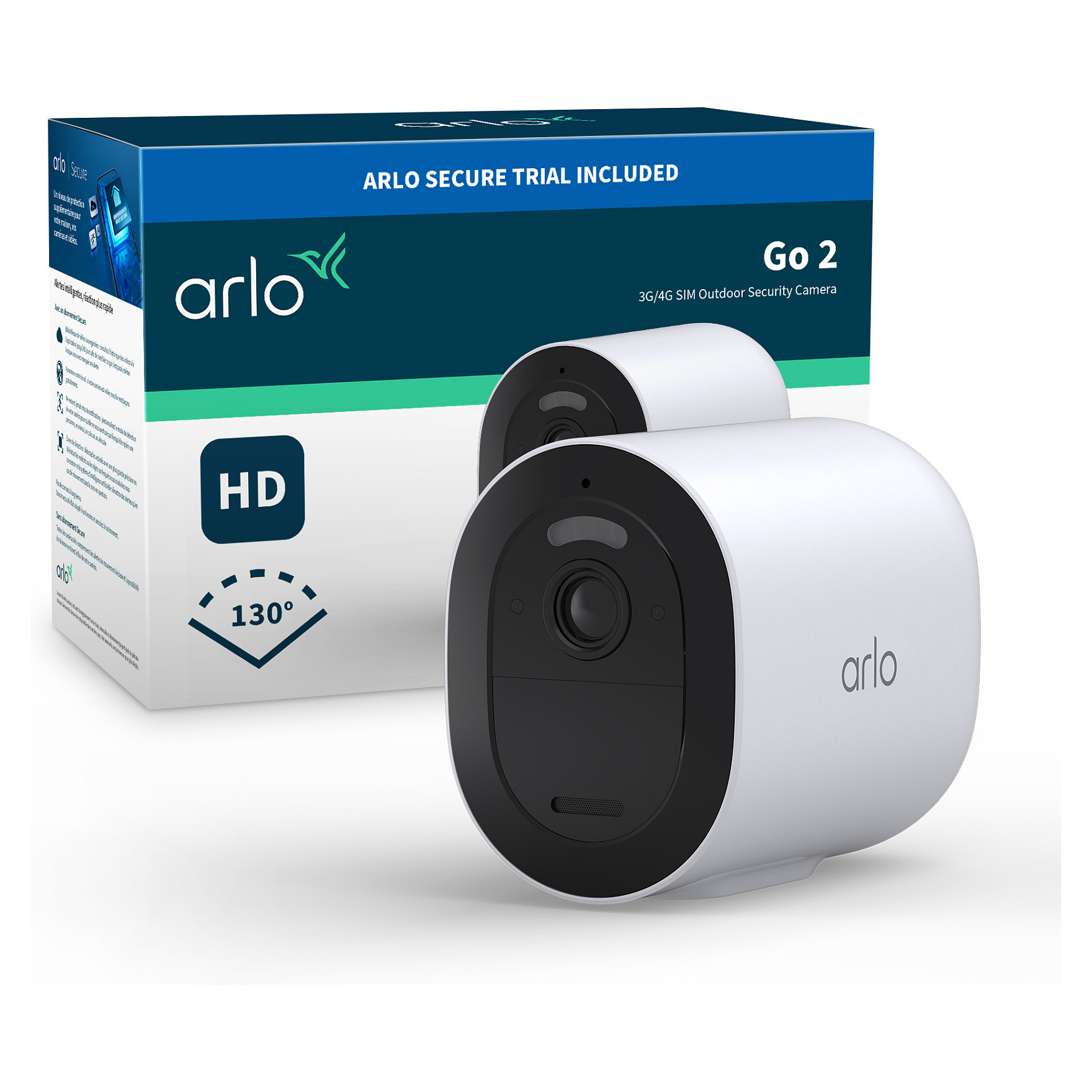 Sigurnosna kamera ARLO Go 2 (3G/4G SIM, za vanjsku upotrebu, bijela)-3