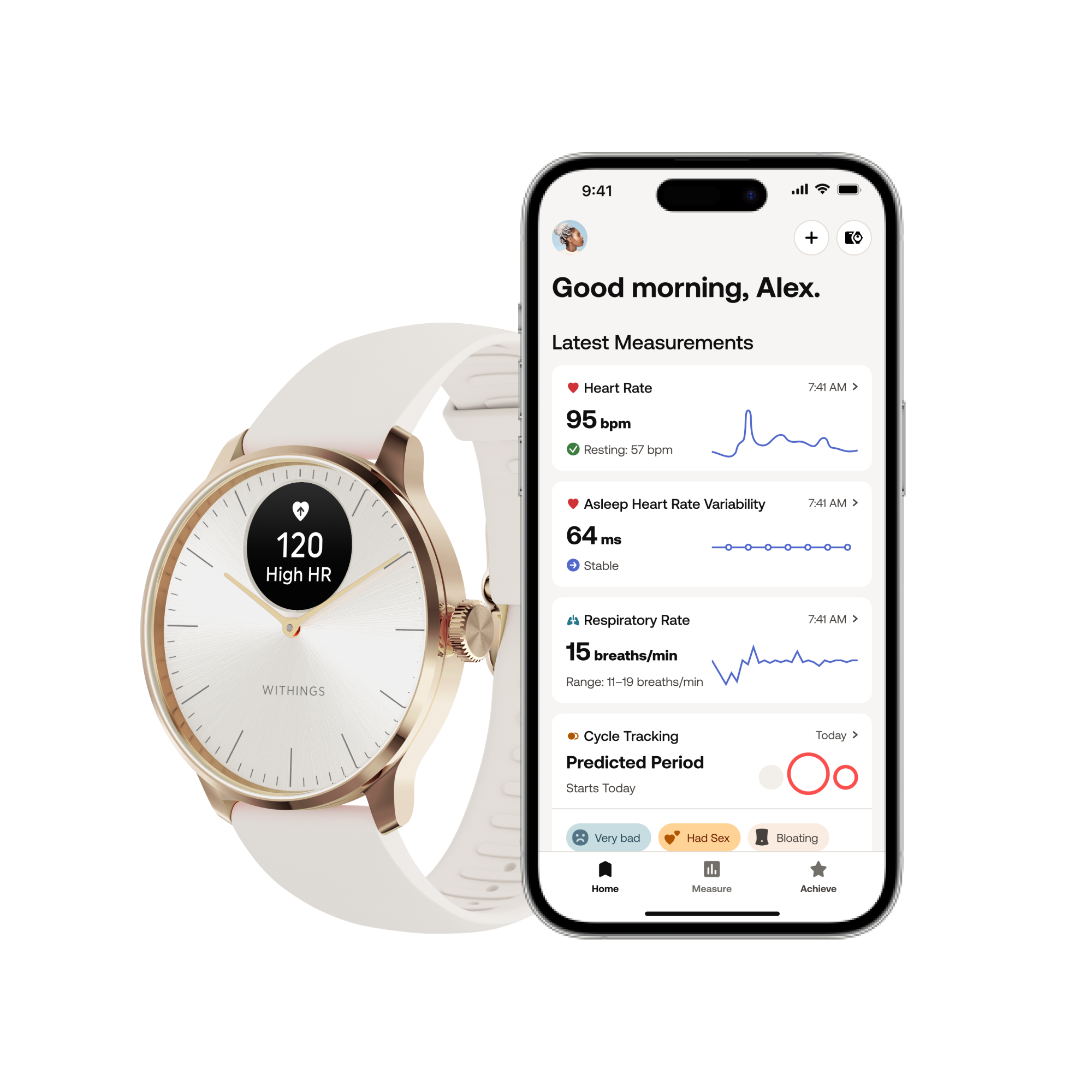 Pametni sat WITHINGS ScanWatch Light 37mm Sand-3
