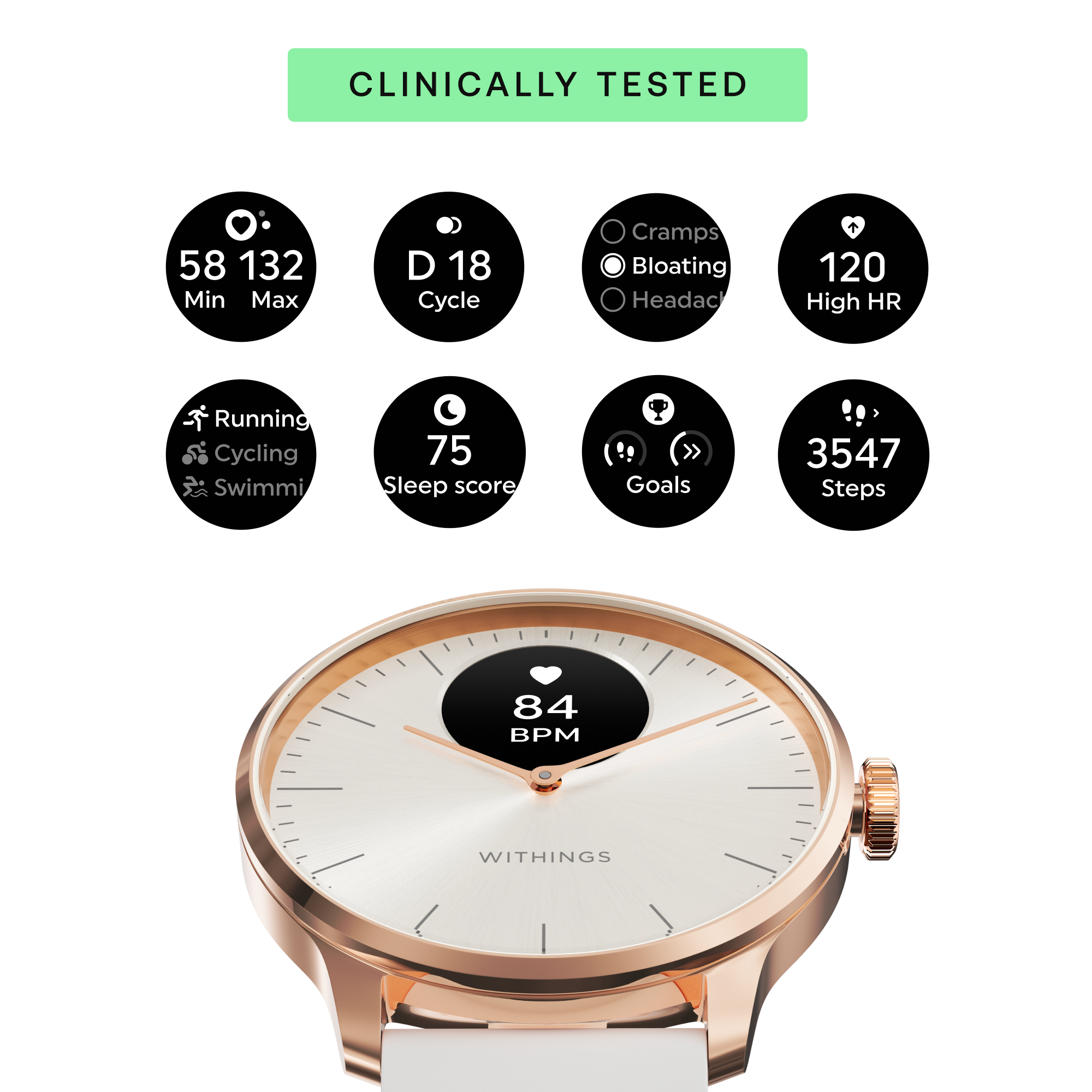 Pametni sat WITHINGS ScanWatch Light 37mm Sand-4