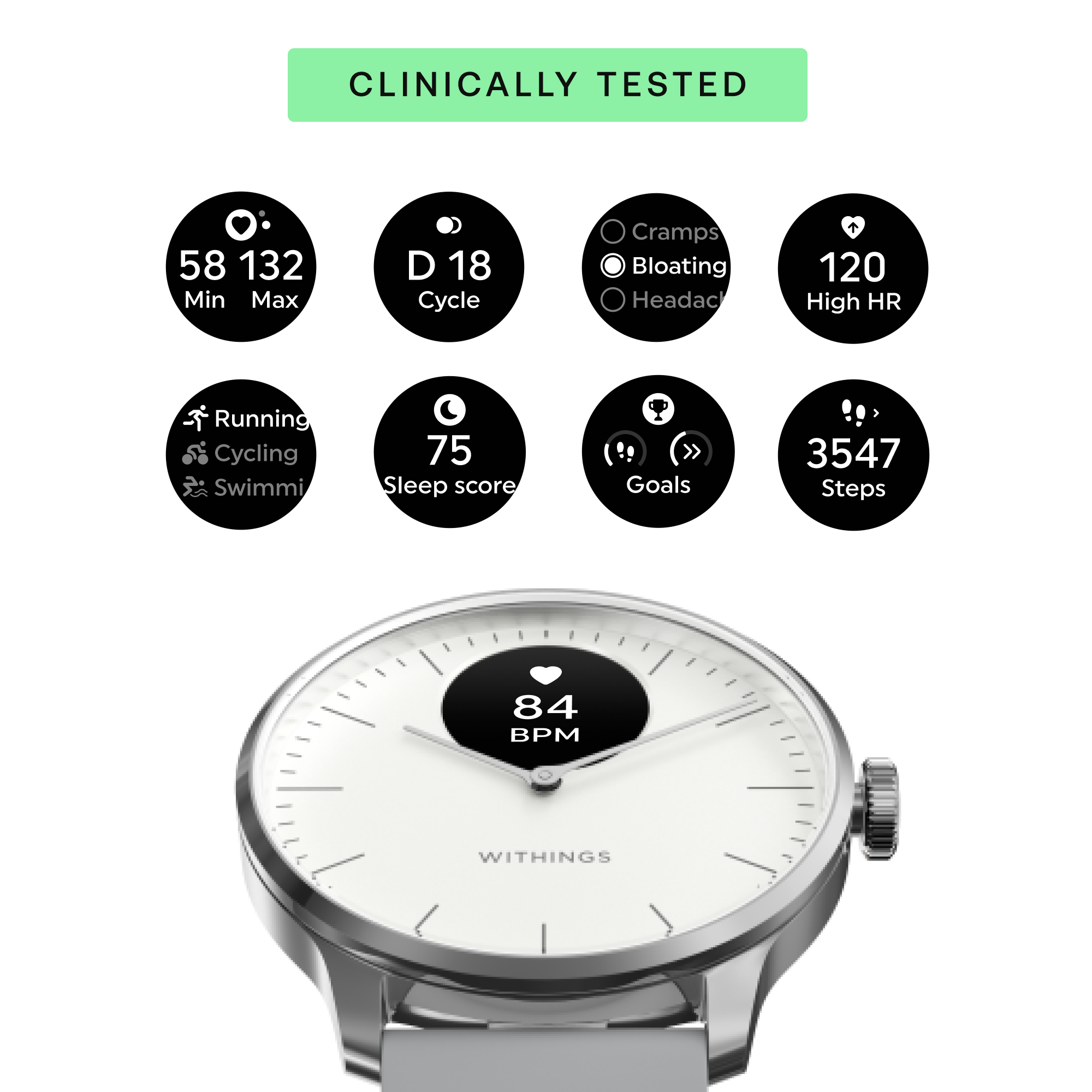 Pametni sat WITHINGS ScanWatch Light 37mm bijeli-3